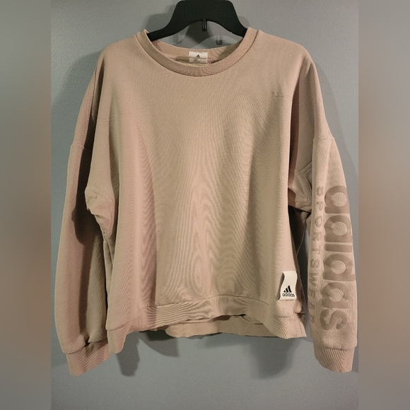 Adidas Sweatshirt Mens XL Taupe w/embossed adidas sportswear - Picture 1 of 13